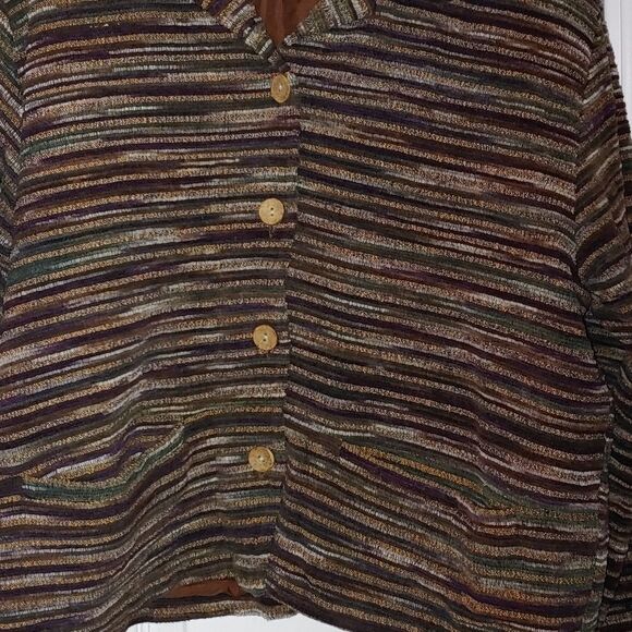 Shaver Lake textured boho button down jacket Sz M - Picture 2 of 6